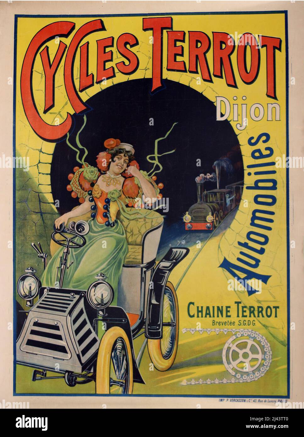 Poster della bicicletta francese d'epoca - 'Terrot' Foto Stock