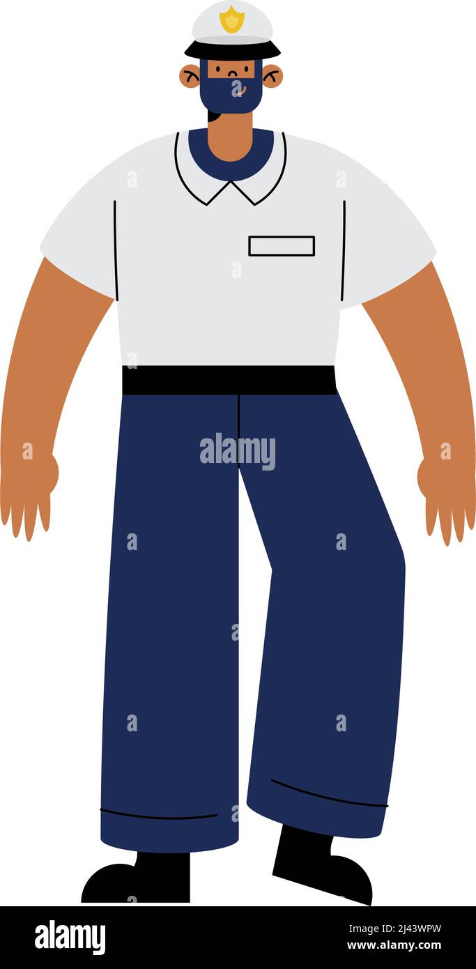 ufficiale navale professione icona isolato Illustrazione Vettoriale