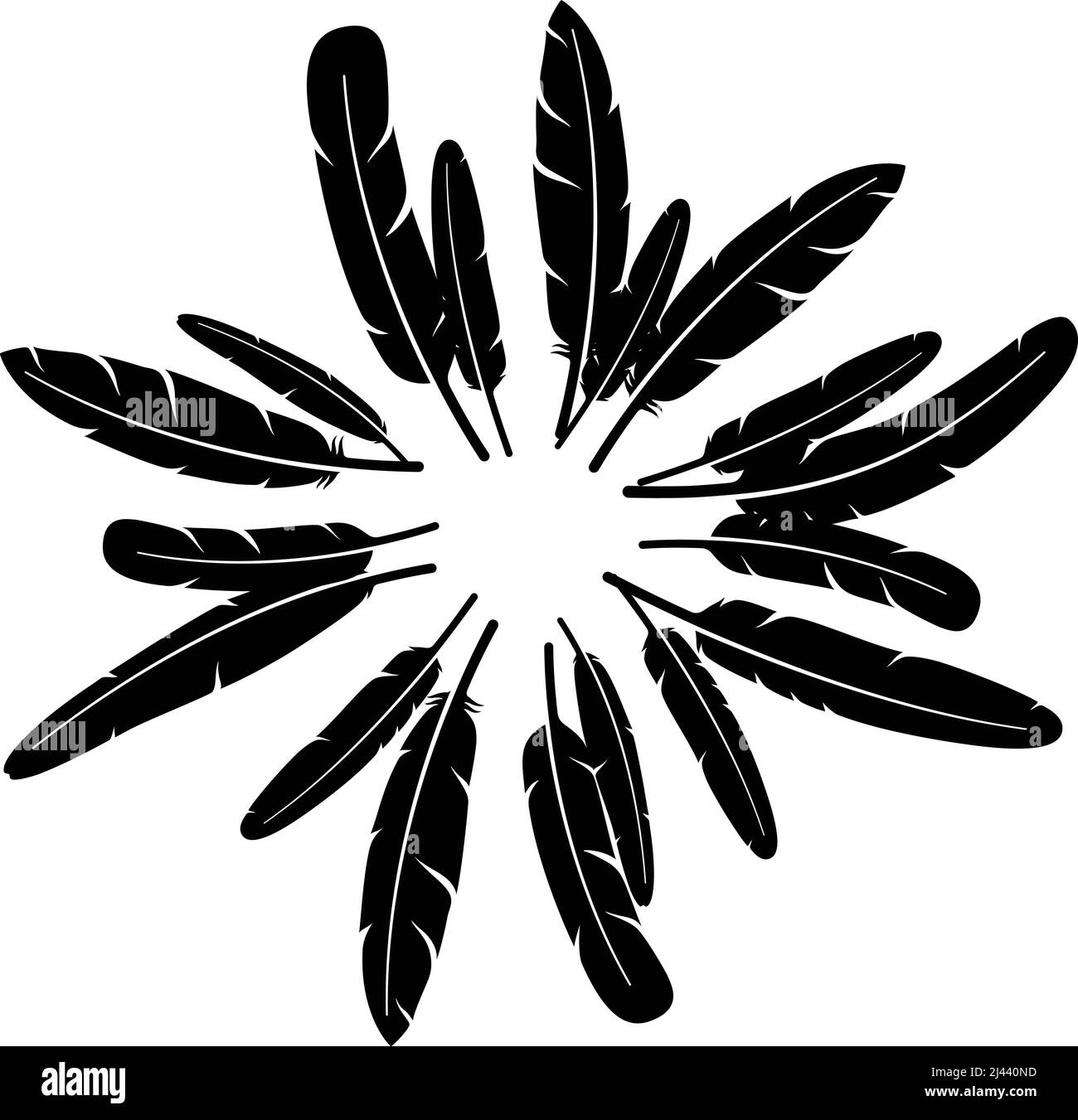 Fiore fatto di piume, illustrazione vettoriale Illustrazione Vettoriale