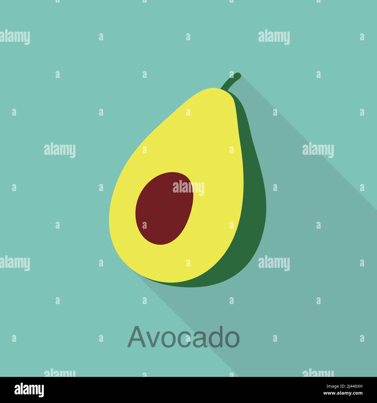 Icona piatto di frutta avocado, illustrazione vettoriale Illustrazione Vettoriale