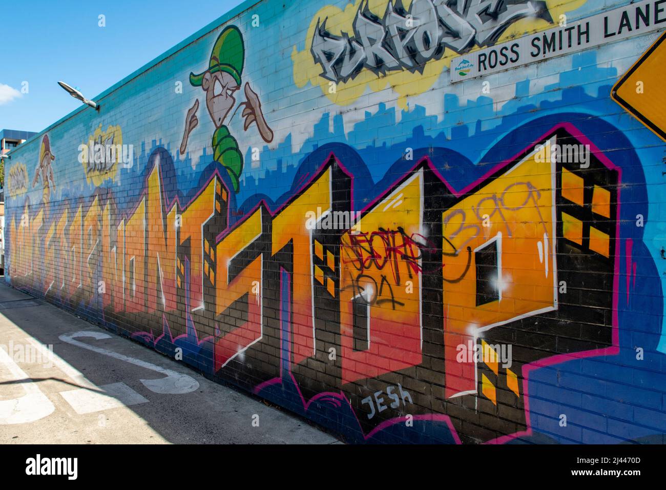 Non fermarti, non fermarti a Street Art, Frankston, Victoria, Australia Foto Stock