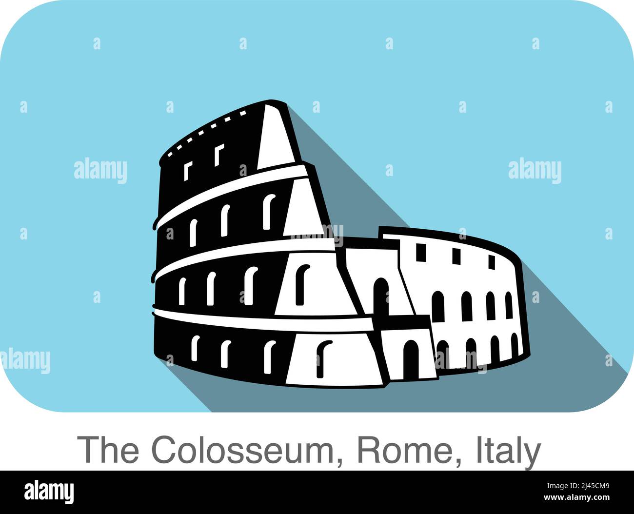 Colosseo, famoso punto di riferimento della serie mondiale, famoso punto panoramico Illustrazione Vettoriale