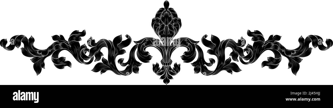 Fleur De Lis Lily Lys Flower Royal Araldic Band Illustrazione Vettoriale