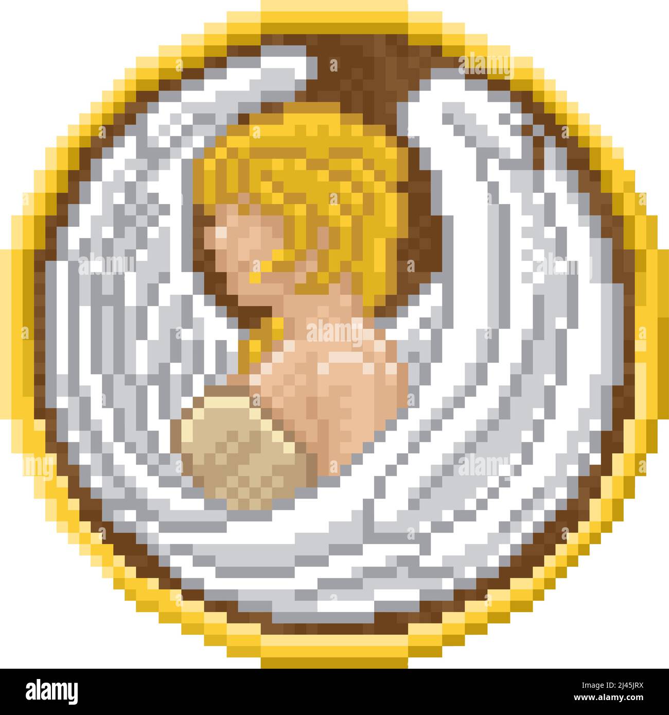 Oroscopo zodiaco astrologia Virgo pixel Art Sign Illustrazione Vettoriale