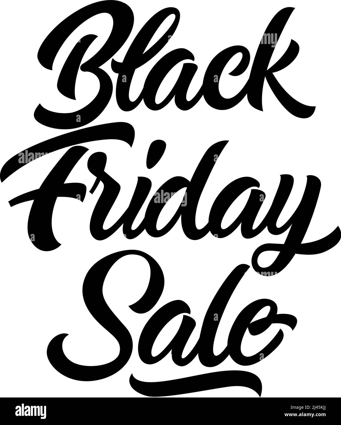 Scritta di vendita del venerdì nero. Iscrizione promo disegnata a mano. Il testo calligrafico può essere utilizzato per volantini, volantini, poster, striscioni, pubblicità Illustrazione Vettoriale