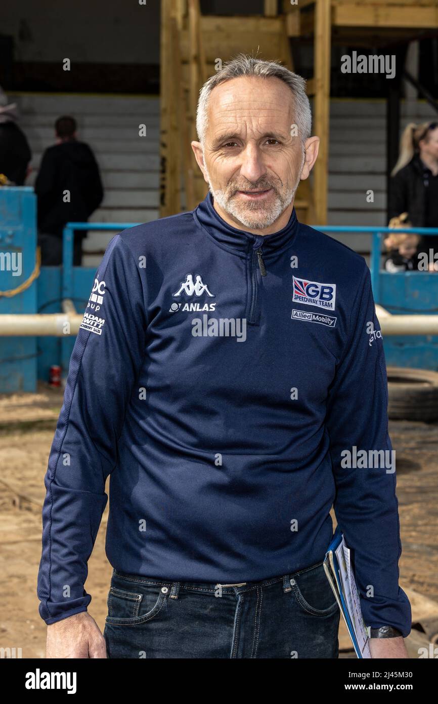 Neil Vatcher. GB con 21 Speedway Manager. Semifinale britannico Under-21 a Mildenhall il 10 aprile 2022 Foto Stock