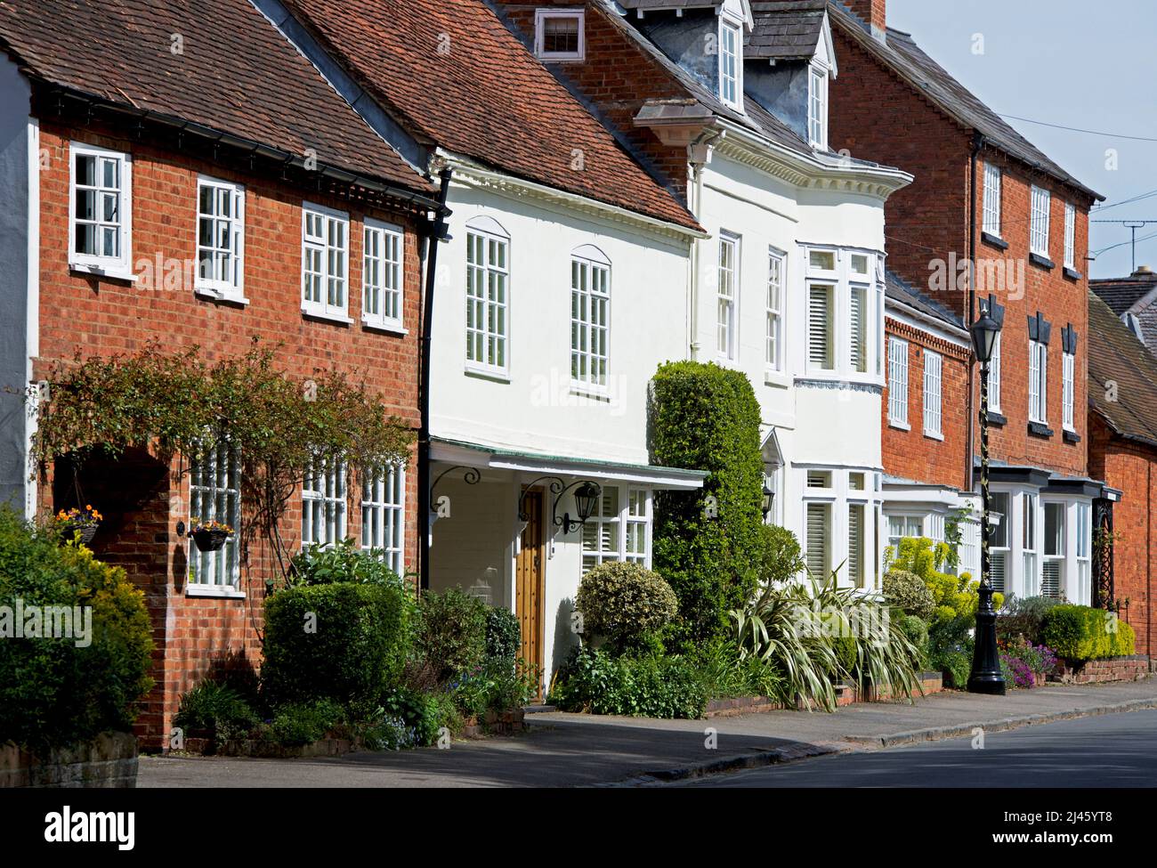 Cottages on Castle Hill in Kenilworth, Warwickshire, Inghilterra Regno Unito Foto Stock