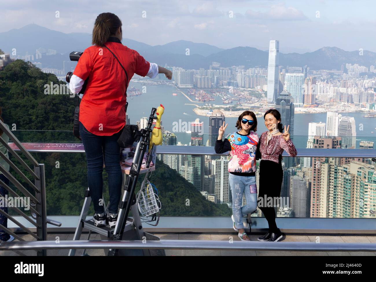 Selfie di Hong Kong. Foto Stock