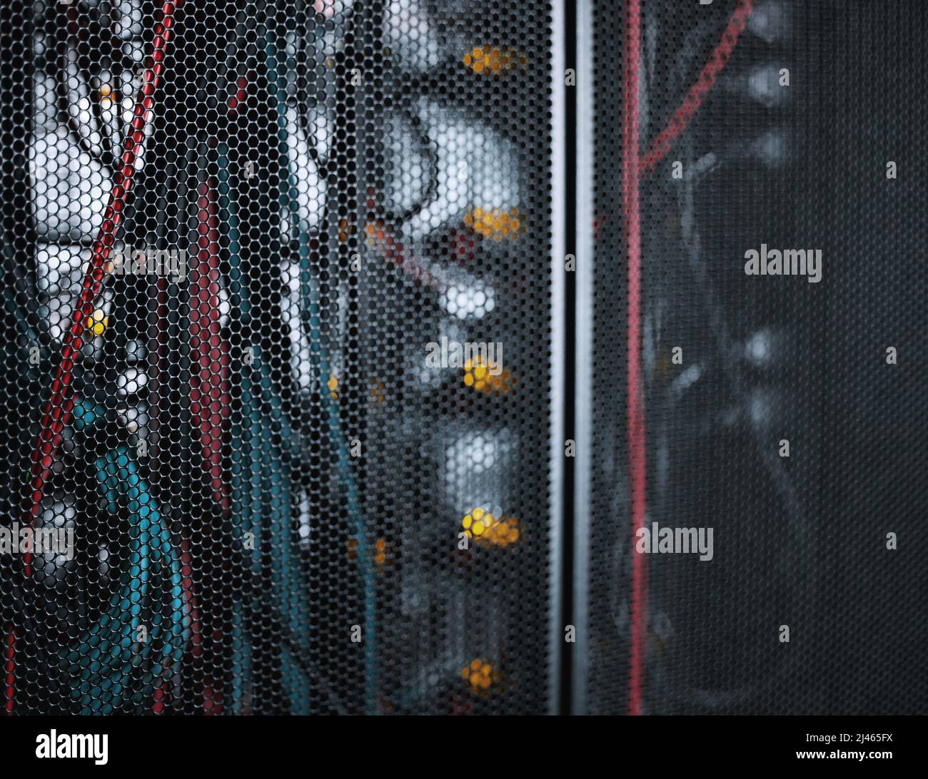L'hub dati. Shot di una stanza server vuota. Foto Stock