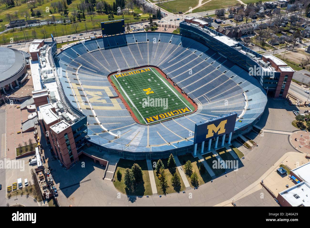 Michigan Stadium, University of Michigan, sede del Wolverines NCAA College Football Stadium, Ann Arbor, MI, USA Foto Stock