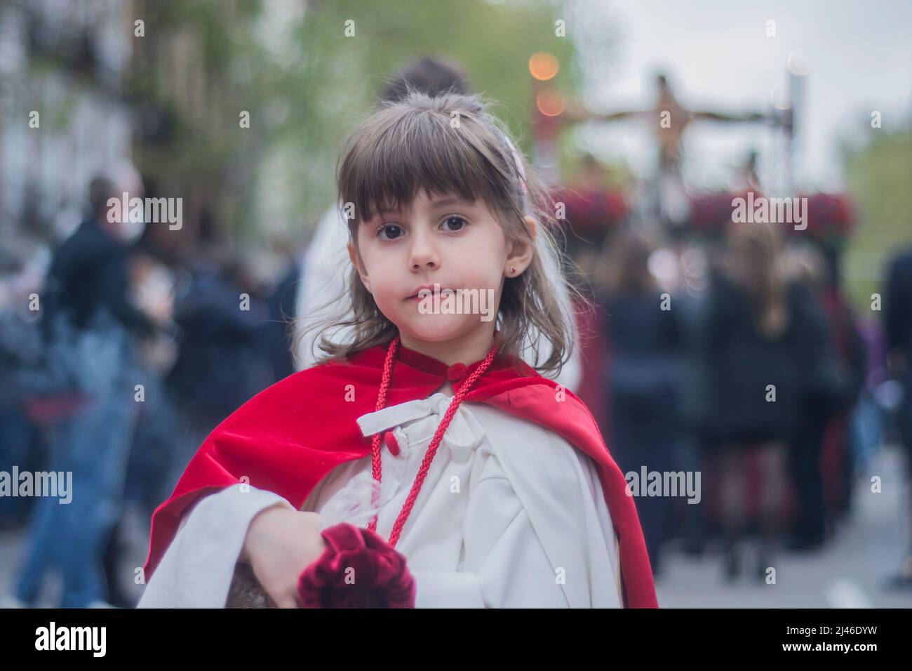 La Confraternita penitenziale del Santísimo Cristo del Camino e della María Madre de las Delicias è stata l'unica processione con il suo Cristo del Camino, che ha sede nella parrocchia di Nuestra Señora de las Delicias (accanto alla metropolitana Delicias) Paseo de las Delicias, via Cáceres, Via Batalla del Salado, zona 1 Caserme della Guardia civile (dove si trova la stazione di penitenza), via Batalla del Salado, Ferrovia e parrocchia Nuestra Señora de las Delicias organizzata da: Fratellanza penitenziale del Santo Cristo della Via e Maria Madre delle delizie. (Foto di Alberto Sibaja/Pacific Press) Foto Stock