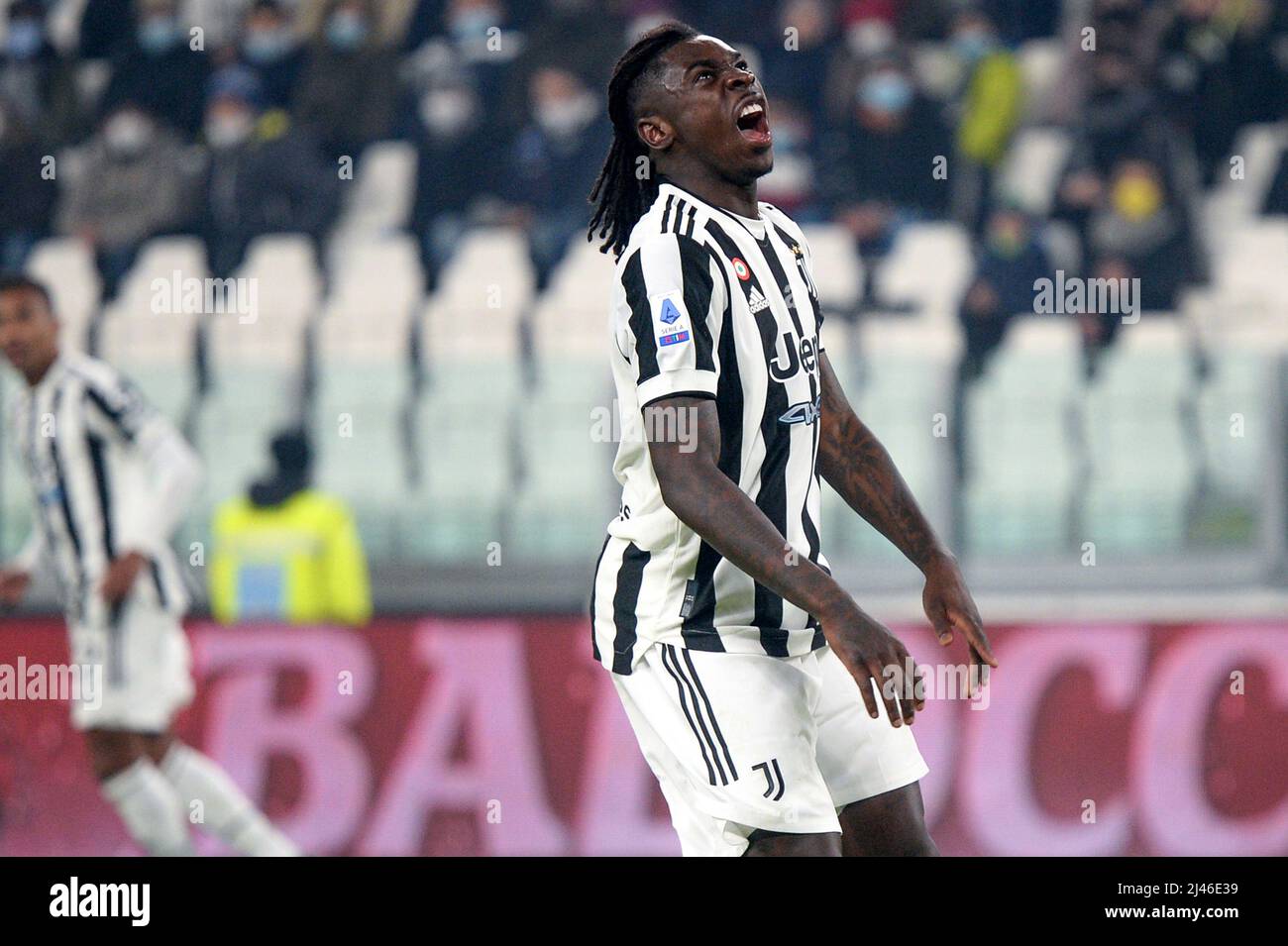 Moise Kean della Juventus FC delusione durante la Serie A Football match tra Juventus FC e Cagliari calco, presso lo Stadio Allianz, il 21 dicembre Foto Stock