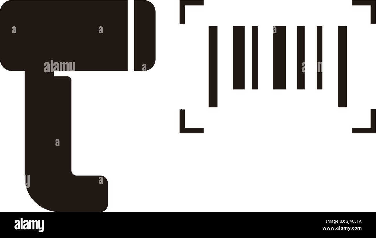 Icona della riga del Canner del codice a barre Illustrazione Vettoriale