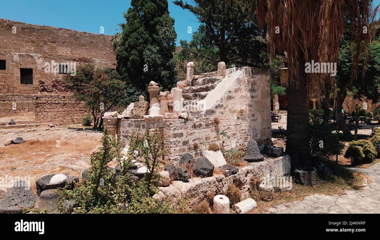 Kyrenia Castello edificio medievale e storico porto vecchio a Kyrenia, Nord Cipro Foto Stock