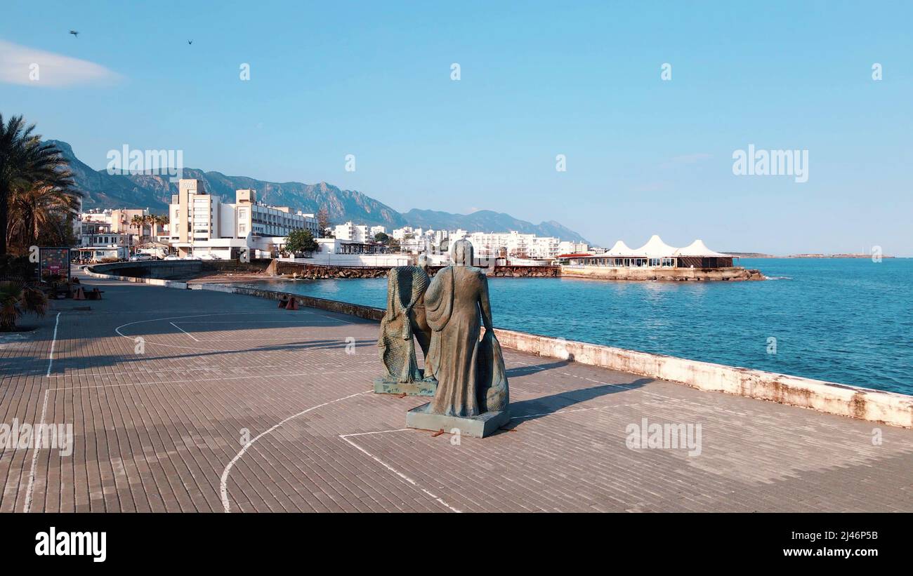 Kyrenia Castello edificio medievale e storico porto vecchio a Kyrenia, Nord Cipro Foto Stock