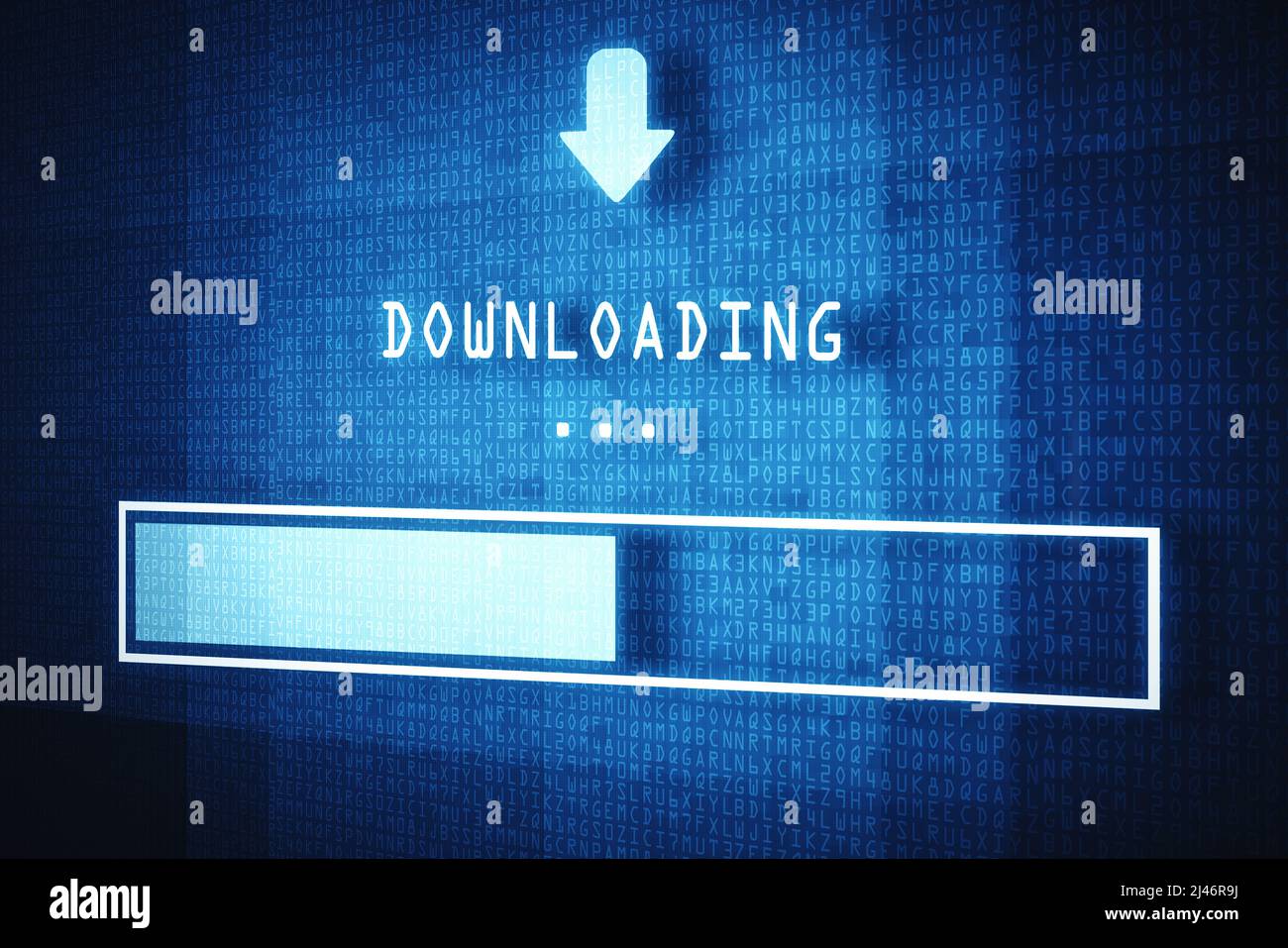 Buone notizie... A metà strada. Scatto di un download di file Internet in corso - TUTTO il disegno su questa immagine è creato da zero da Yuri Arcurs team di Foto Stock