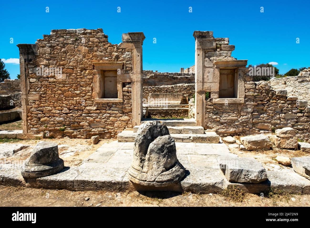 La Palaestra nel Santuario di Apollo Hylates sito romano, Episkopi, Repubblica di Cipro. Foto Stock