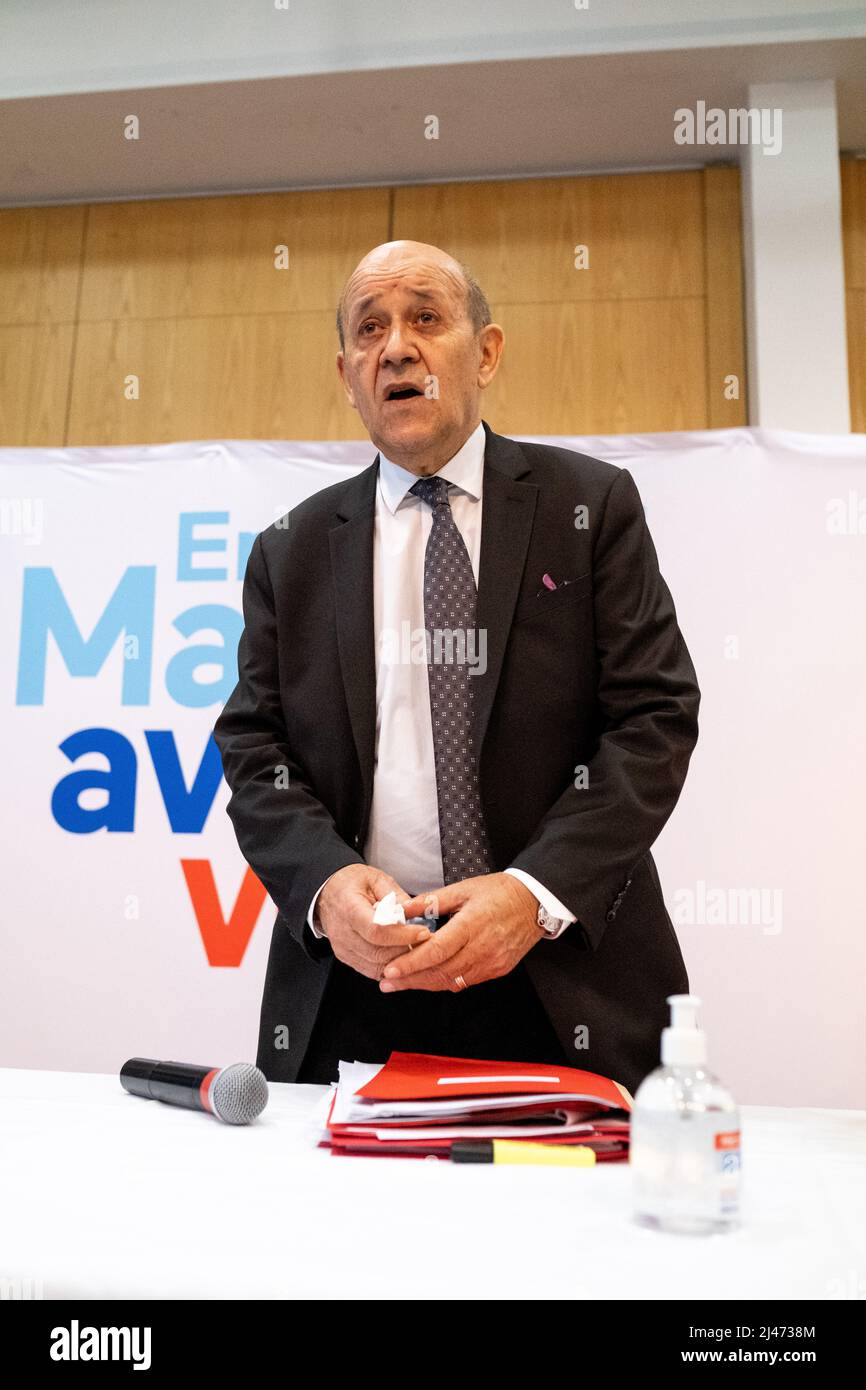 Ritratto del Ministro degli Affari Esteri Jean-Yves le Drian. Saint-Malo, Bretagna. Francia. Foto Stock