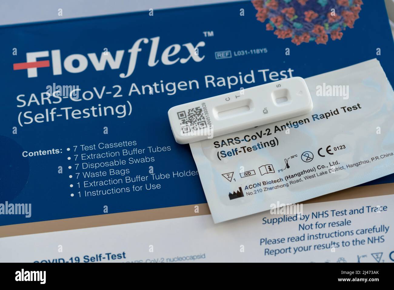 COVID-19 Self Test - Rapid Antigen Test - Stock Image Foto Stock