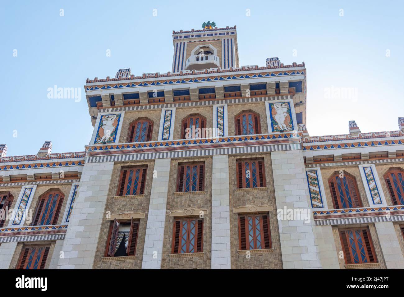Art Deco Bacardi (edificio Bacardi), Las Murallas, Old Havana, Havana, la Habana, Repubblica di Cuba Foto Stock