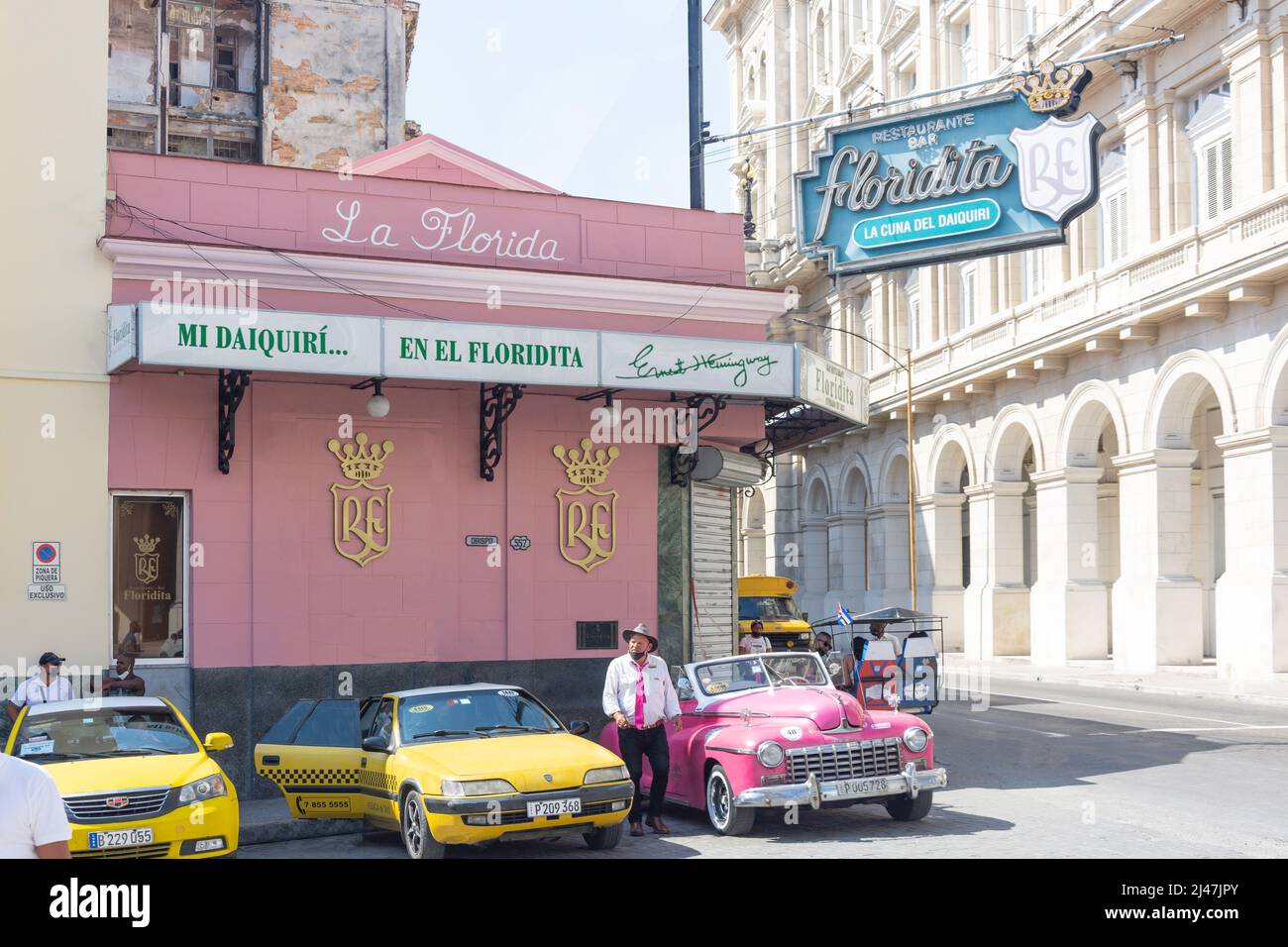 El Florida Bar (Ernest Hemingway locale), Las Murallas, Old Havana, Havana, la Habana, Repubblica di Cuba Foto Stock