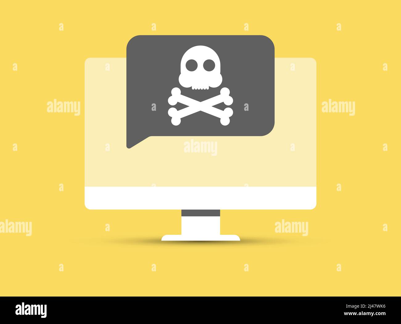 Illustrazione vettoriale dell'errore. Errore di pagina sullo schermo del desktop. Design piatto Illustrazione Vettoriale