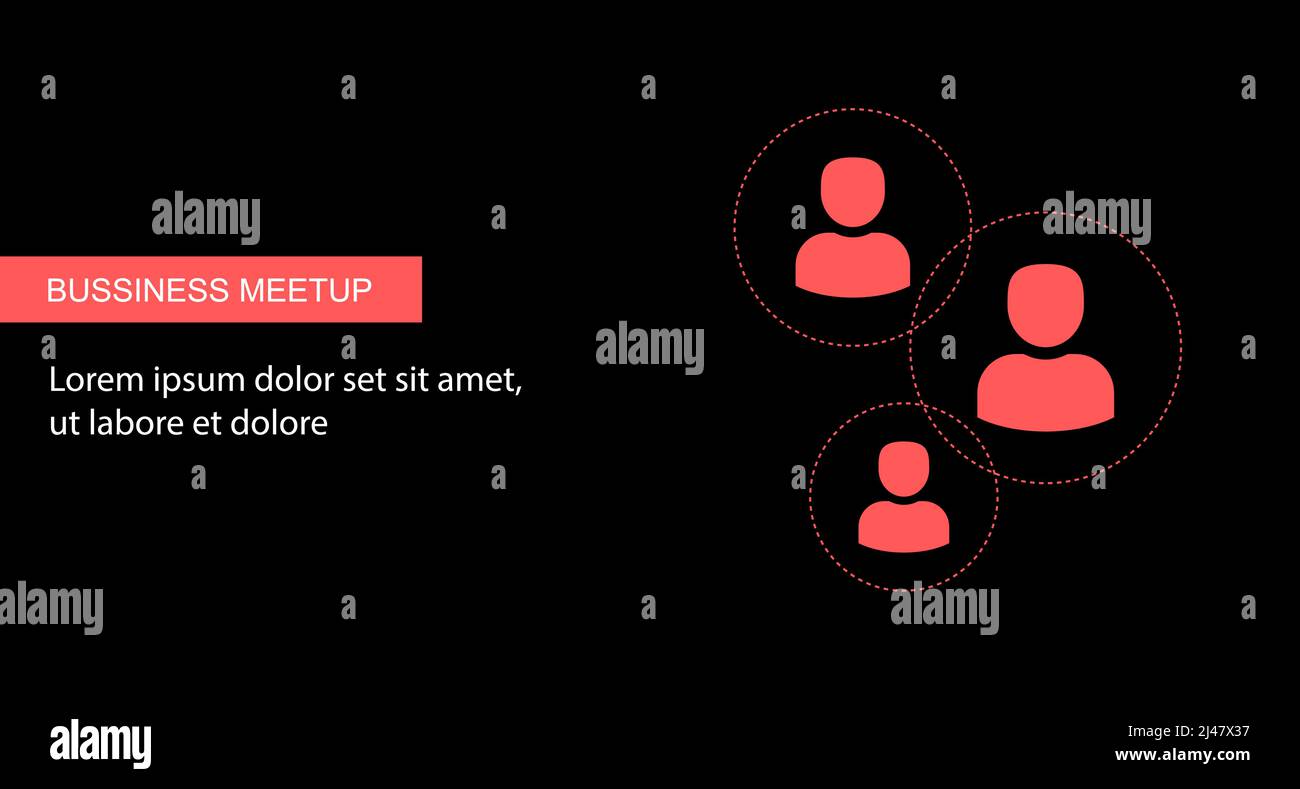 Modello vettore Business Meetup. Baffi per l'annuncio della conferenza dei busines Illustrazione Vettoriale