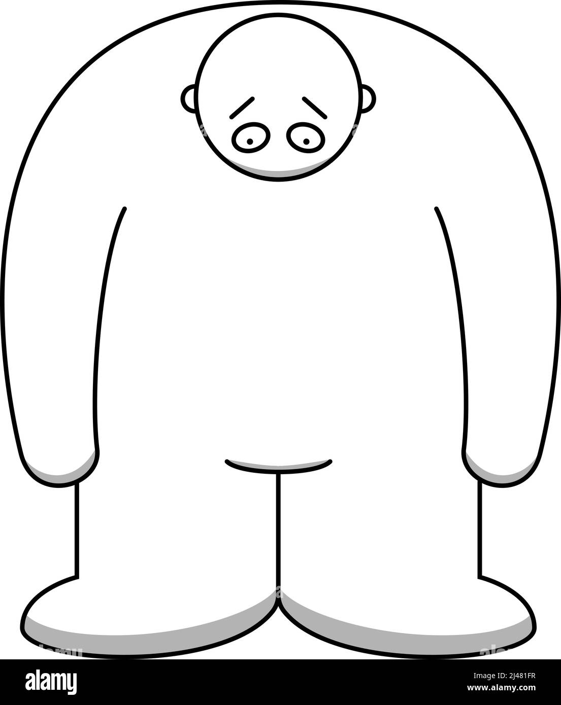 Disegno di un uomo triste e depresso Illustrazione Vettoriale