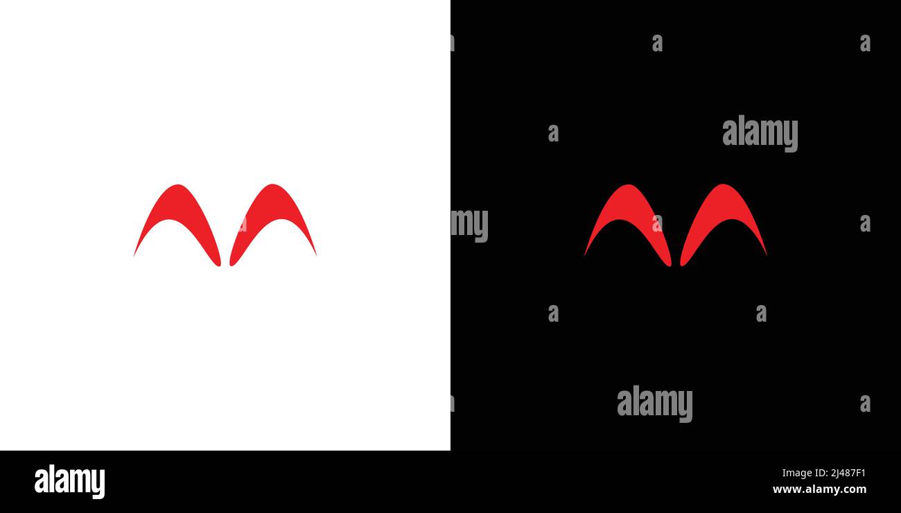 Semplice e grassetto con la lettera M e il logo Illustrazione Vettoriale