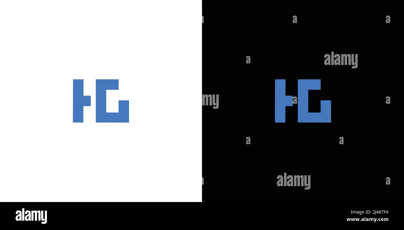 Semplice e grassetto HG lettere iniziali logo design Illustrazione Vettoriale