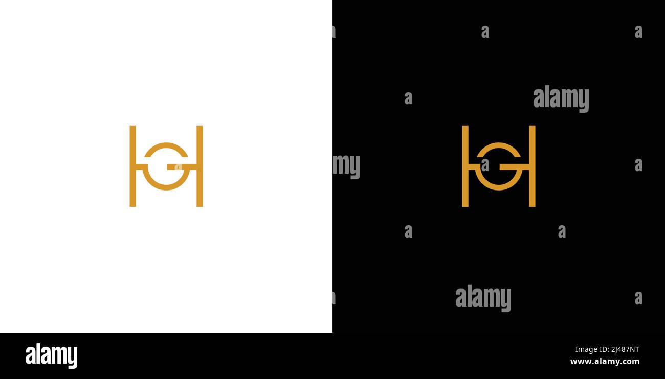 Semplice ed esclusivo logo HG con lettere iniziali Illustrazione Vettoriale
