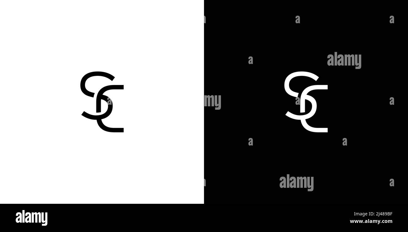 Lettera semplice ed unica SC sigla il logo design Illustrazione Vettoriale