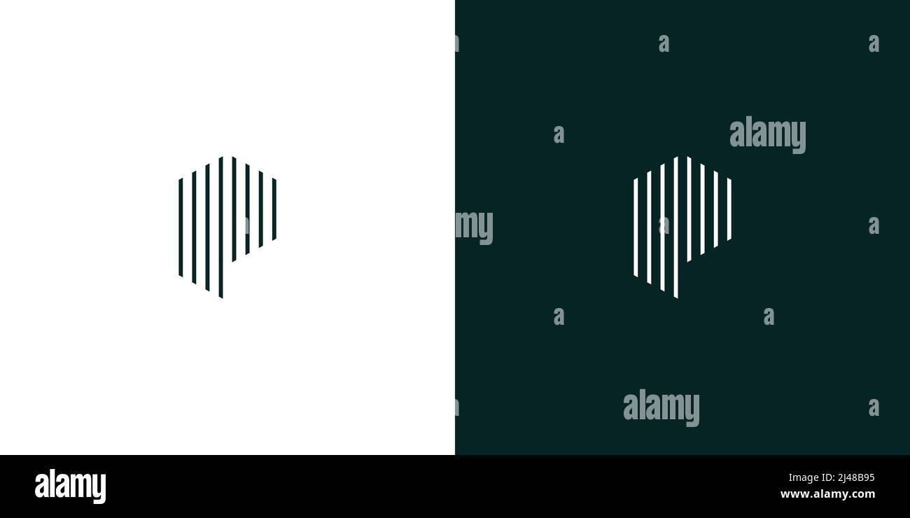 Design esclusivo e moderno del logo P iniziali Illustrazione Vettoriale