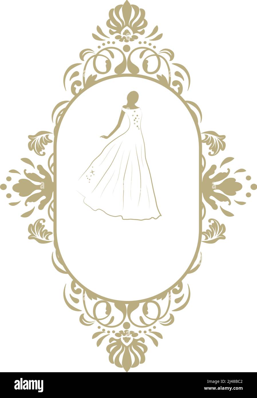 sposa, cornice ornamentale Illustrazione Vettoriale
