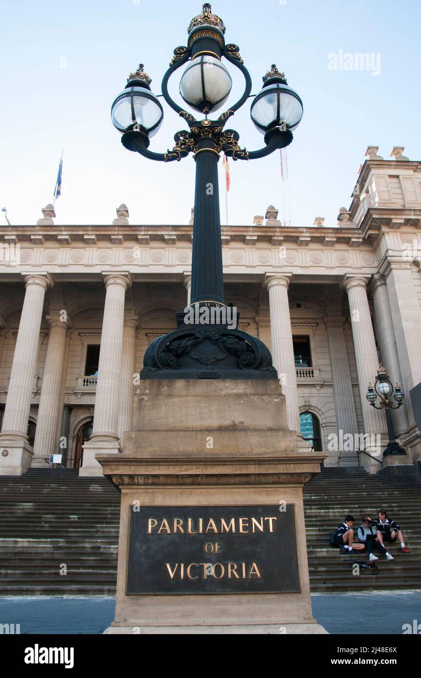 Parlamento di Stato vittoriano su Spring Street, Melbourne Foto Stock