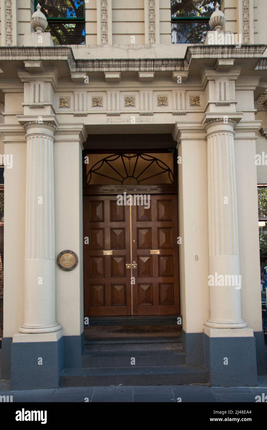 Portland House (1872) al 8 Collins Street, Melbourne, Australia Foto Stock
