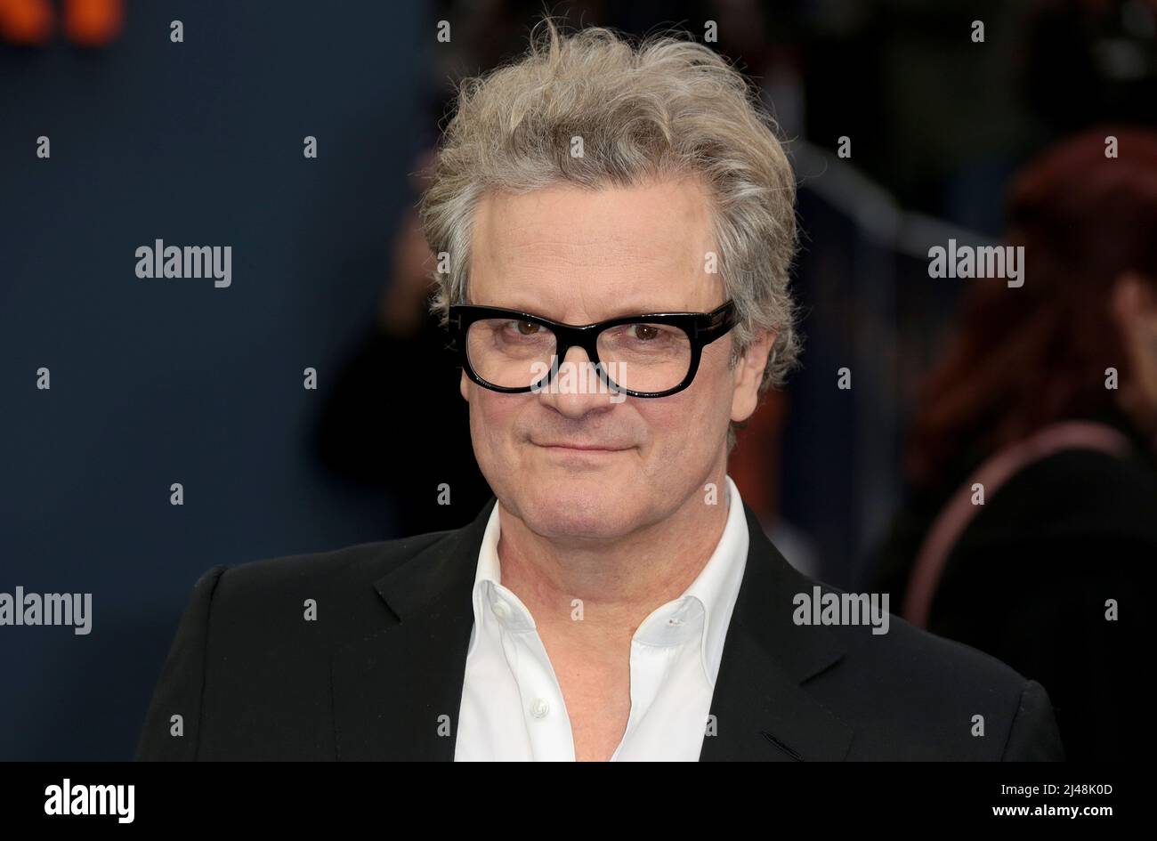 12 aprile 2022 - Londra, Inghilterra, Regno Unito - Colin Firth che partecipa alla prima del film di Operation mincemeat UK, Curzon Mayfair Foto Stock