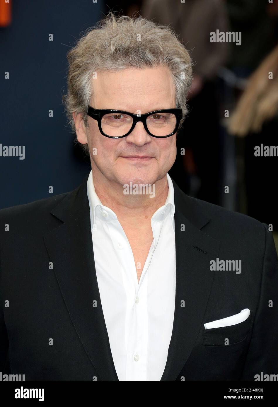 12 aprile 2022 - Londra, Inghilterra, Regno Unito - Colin Firth che partecipa alla prima del film di Operation mincemeat UK, Curzon Mayfair Foto Stock