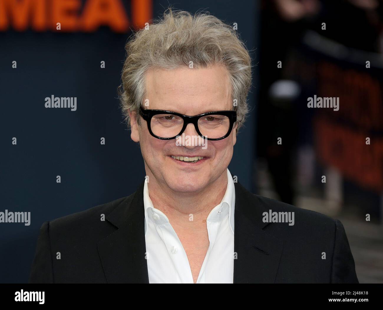 12 aprile 2022 - Londra, Inghilterra, Regno Unito - Colin Firth che partecipa alla prima del film di Operation mincemeat UK, Curzon Mayfair Foto Stock