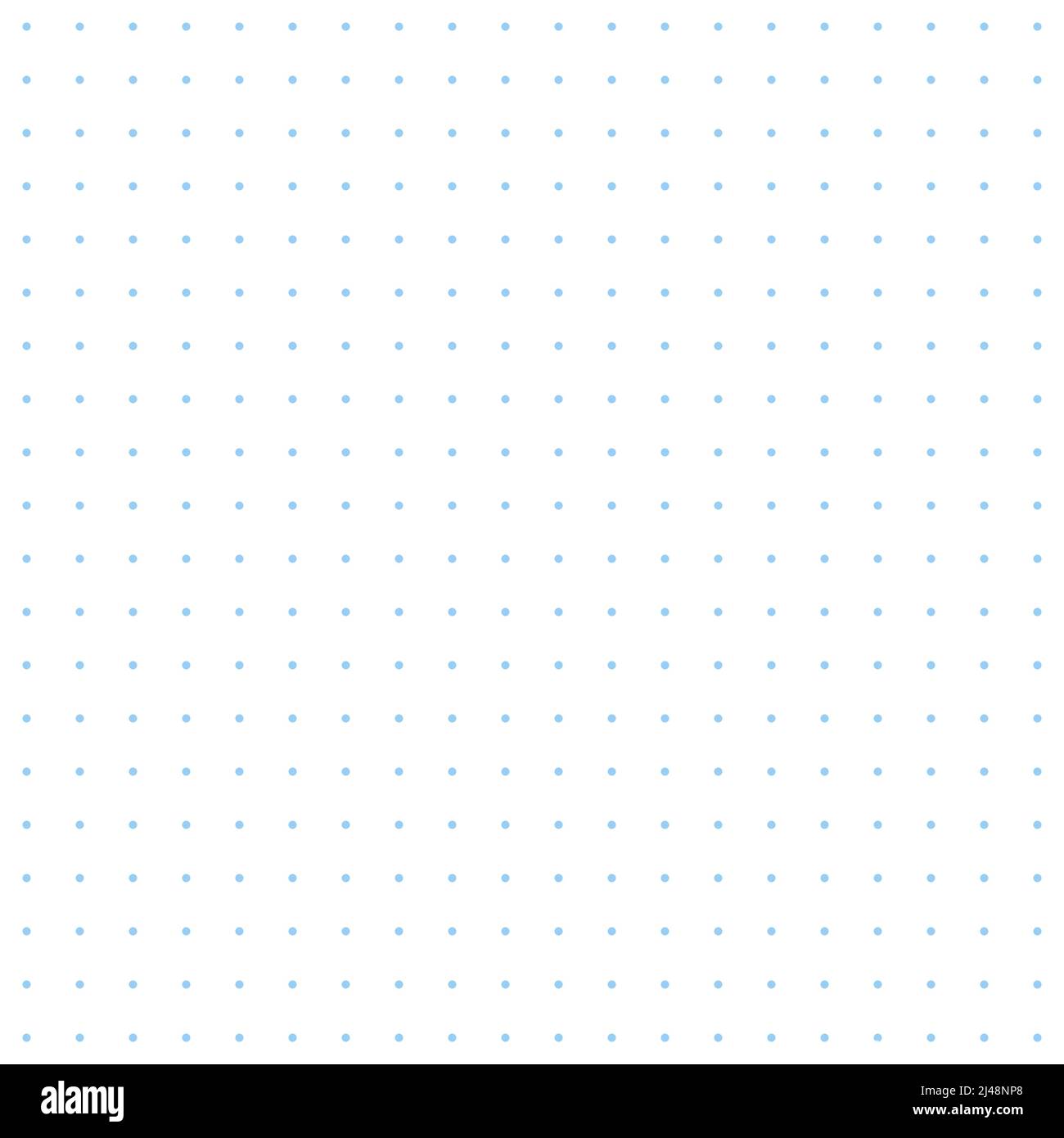 Schema continuo a griglia punteggiata per il giornale di bordo. Trama a punti neri. Griglia a punti blu per carta per notebook. Illustrazione vettoriale su sfondo bianco Illustrazione Vettoriale