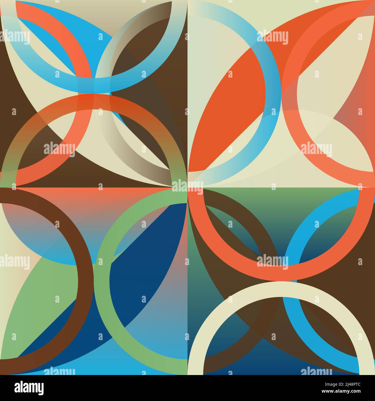 Grafica vettoriale ispirata all'arte minimale realizzata con elementi e forme geometriche astratte. Grafica di design geometrico per poster, copertina, arte, regalo Illustrazione Vettoriale