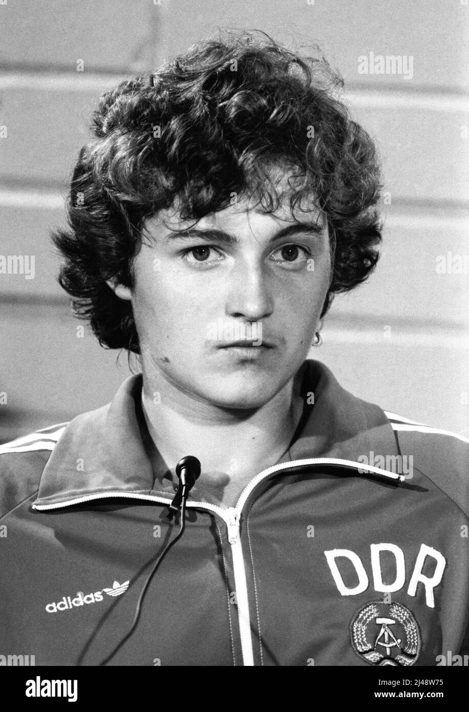 Silke Gladisch-Möller GDR sprint e relay atleta alla IAAF World Champion Ship di Helsinki Finlandia 1983 agosto Foto Stock