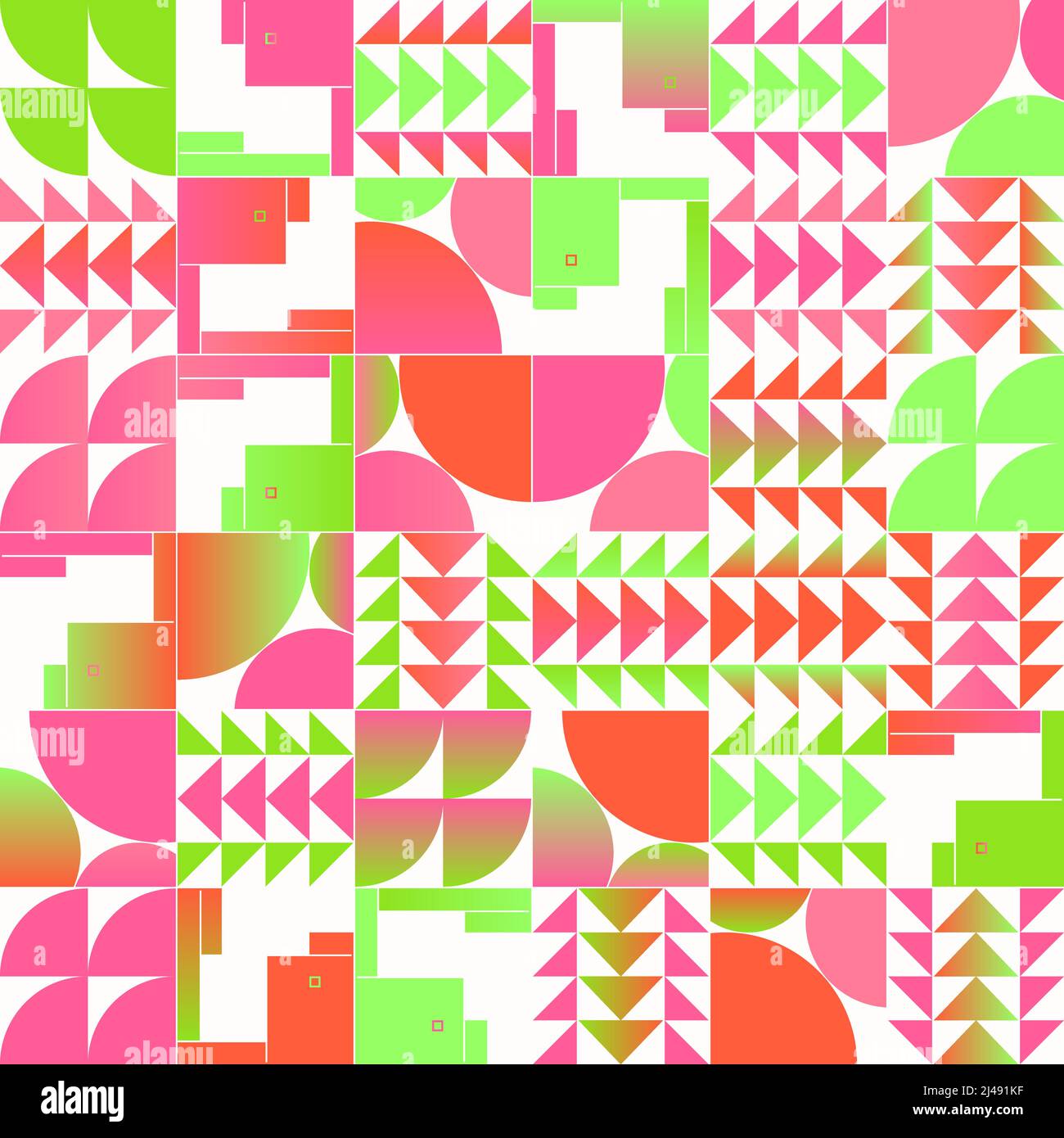 Grafica vettoriale astratta colorata al neon realizzata con varie forme geometriche ed elementi. Grafica digitale per poster, copertina, arte, presentazione Illustrazione Vettoriale