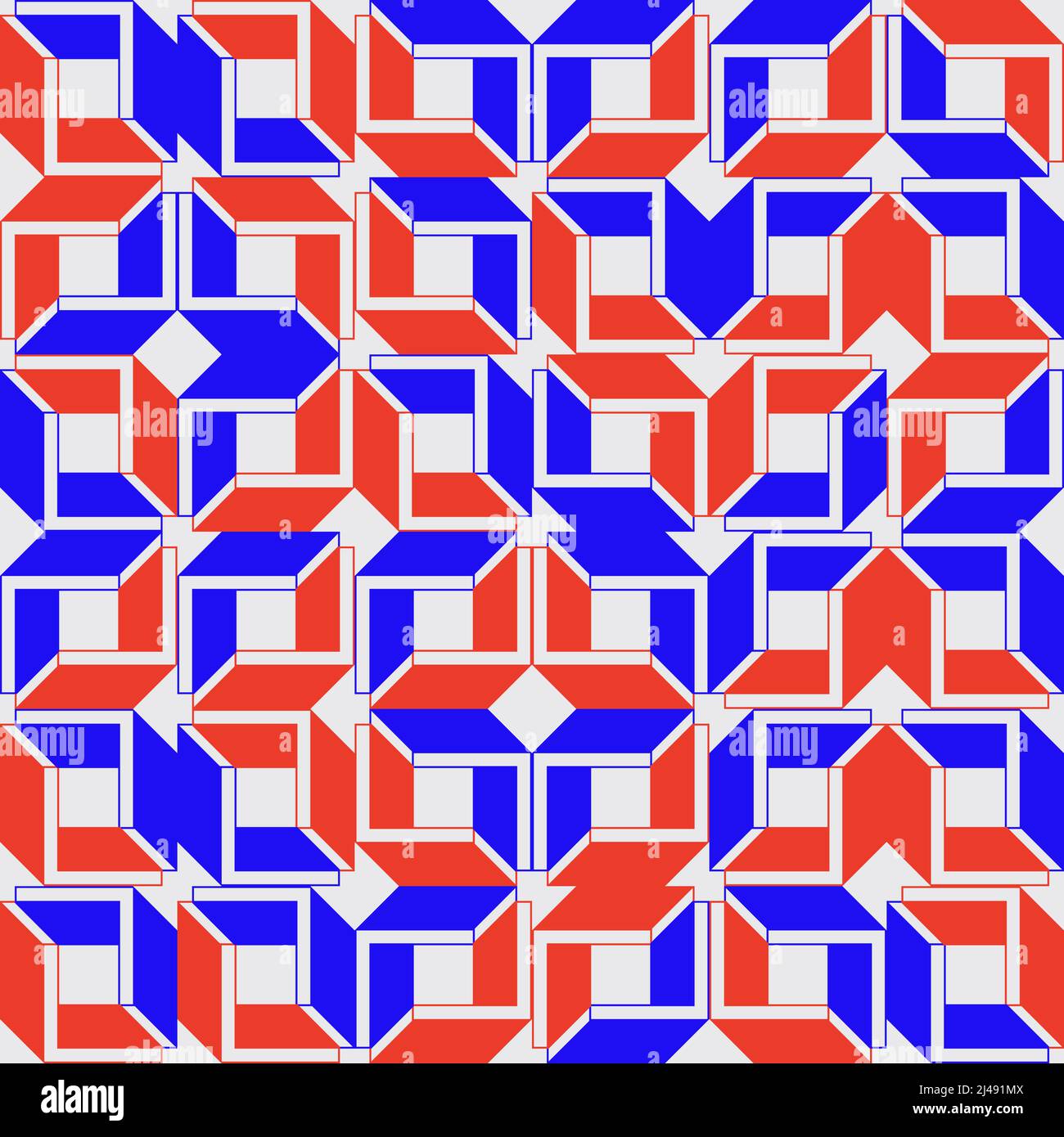 Grafica vettoriale astratta senza giunture realizzata con elementi e forme geometriche ripetitive. Grafica geometrica per poster, copertina, arte, presentazione Illustrazione Vettoriale