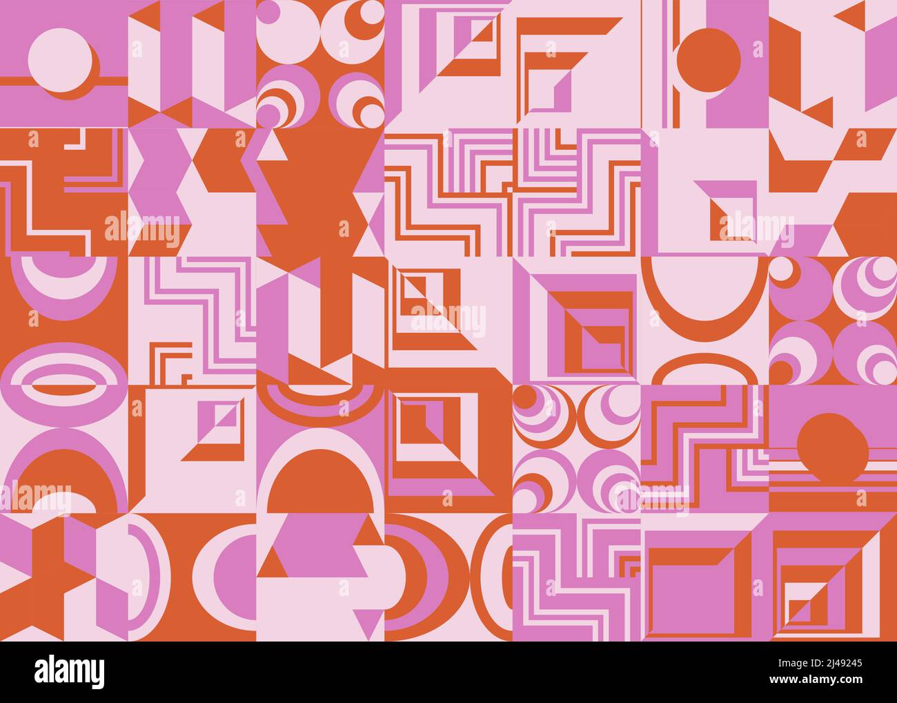 Disegno vettoriale astratto realizzato con varie forme geometriche ed elementi. Grafica geometrica per poster, copertina, arte, presentazione, stampe Illustrazione Vettoriale