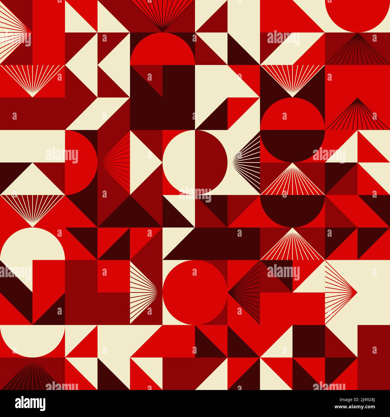 Grafica vettoriale astratta senza giunture realizzata con elementi e forme geometriche ripetitive. Grafica geometrica per poster, copertina, arte, presentazione Illustrazione Vettoriale