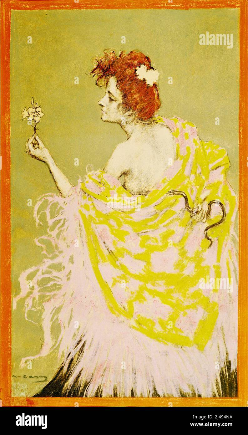 Ramon Casas - disegno originale per il poster Sfilis - 1900 Foto Stock