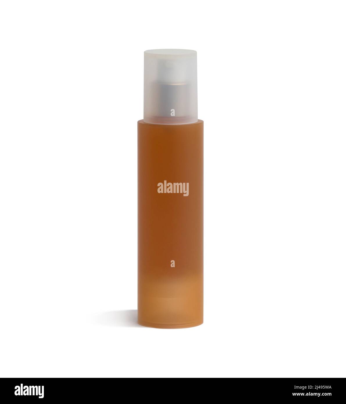 Flacone cosmetico marrone senza etichetta isolato su sfondo bianco Foto Stock