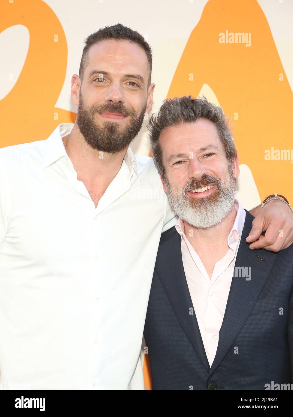 Los Angeles, CA. 12th Apr 2022. Pierre Perifel, Aaron Blabey, alla proiezione speciale dei Bad Guys al Teatro all'Ace Hotel di Los Angeles, California, il 12 aprile 2022. Credit: Faye Sadou/Media Punch/Alamy Live News Foto Stock