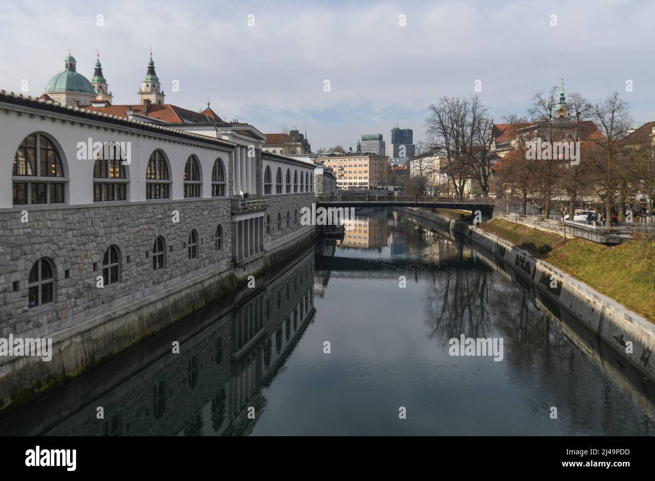 Ljubljana: Ponte del macellaio sul fiume Ljubljanica. Slovenia Foto Stock